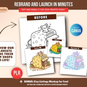 Libro para Colorear de Tienditas | 150 Páginas | Canva Editable | PLR & MRR