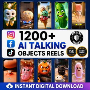 1200+ AI Talking Object Videos | PLR & MRR | Viral TikTok, Reels & Shorts Bundle