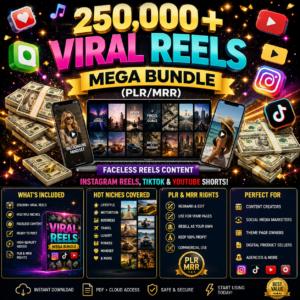250,000+ Viral Faceless Reels Bundle | PLR & MRR | Instagram Reels, TikTok & YouTube Shorts | Instant Download
