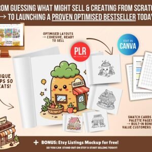 Libro para Colorear de Tienditas | 150 Páginas | Canva Editable | PLR & MRR