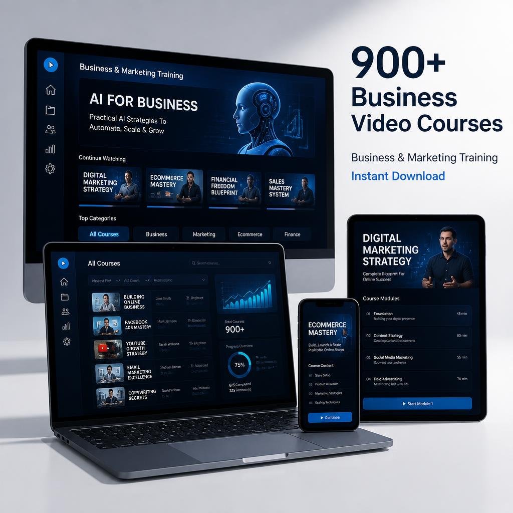 900+ Business Video Courses Bundle | Online Training Library | PLR + MRR Resell Rights | Instant Download - Image 2