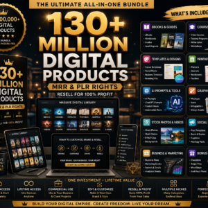130 Million+ Digital Products Bundle | PLR & MRR | Templates, eBooks, Courses & More