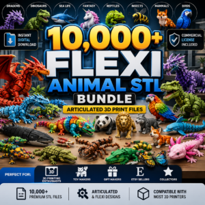 10,000+ Flexi Animal STL Bundle | Articulated 3D Print Files