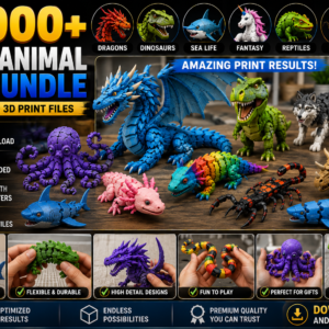 10,000+ Flexi Animal STL Bundle | Articulated 3D Print Files