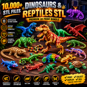 10,000+ Flexi Animal STL Bundle | Articulated 3D Print Files