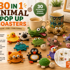 30 Animal Crochet Coaster Patterns | Mug Hugger PDF Bundle