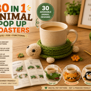 30 Animal Crochet Coaster Patterns | Mug Hugger PDF Bundle