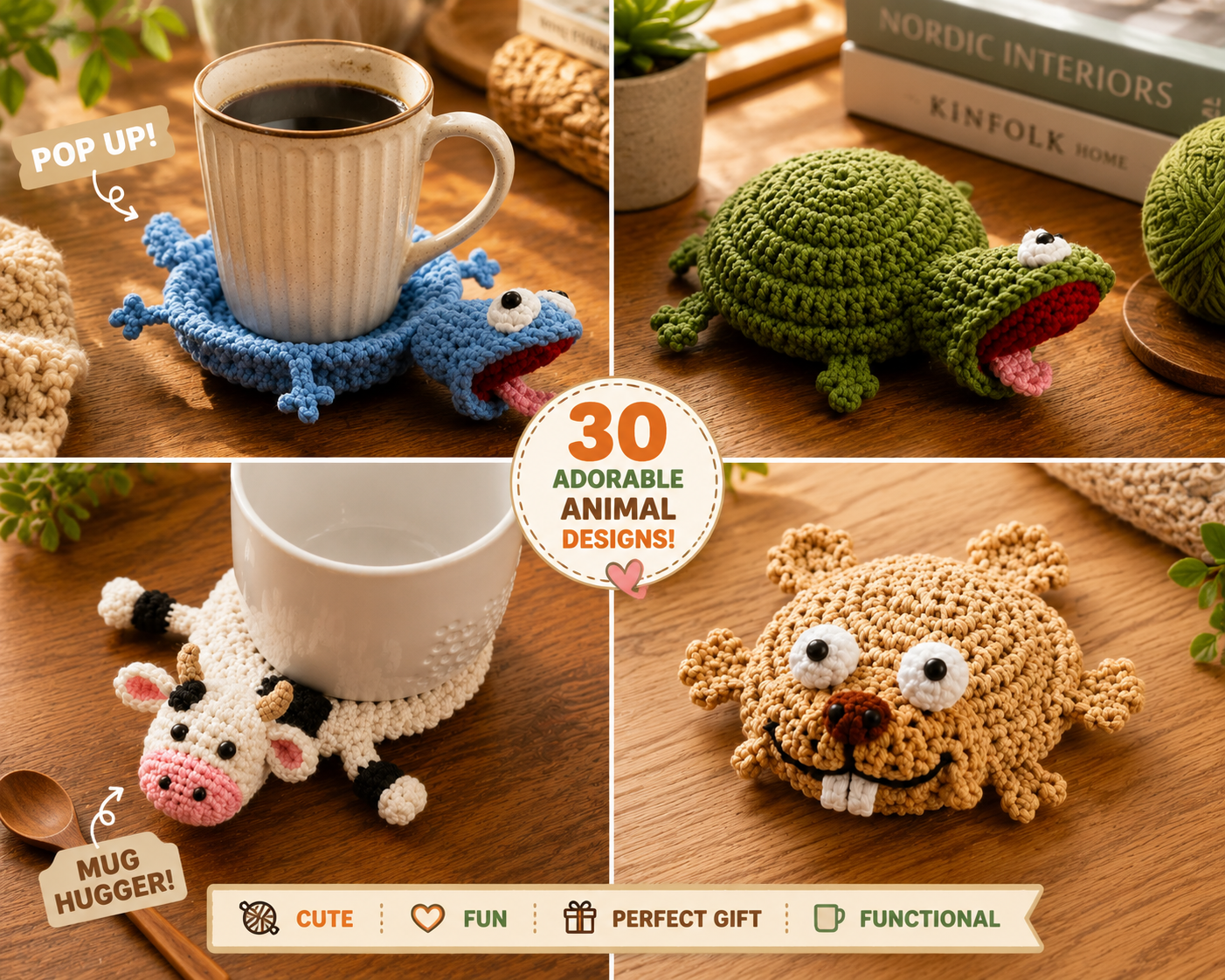 30 Animal Crochet Coaster Patterns | Mug Hugger PDF Bundle - Image 6