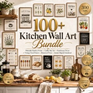 100,000+ Printable Wall Art Bundle | PLR & MRR | Vintage, Modern, Abstract & Boho